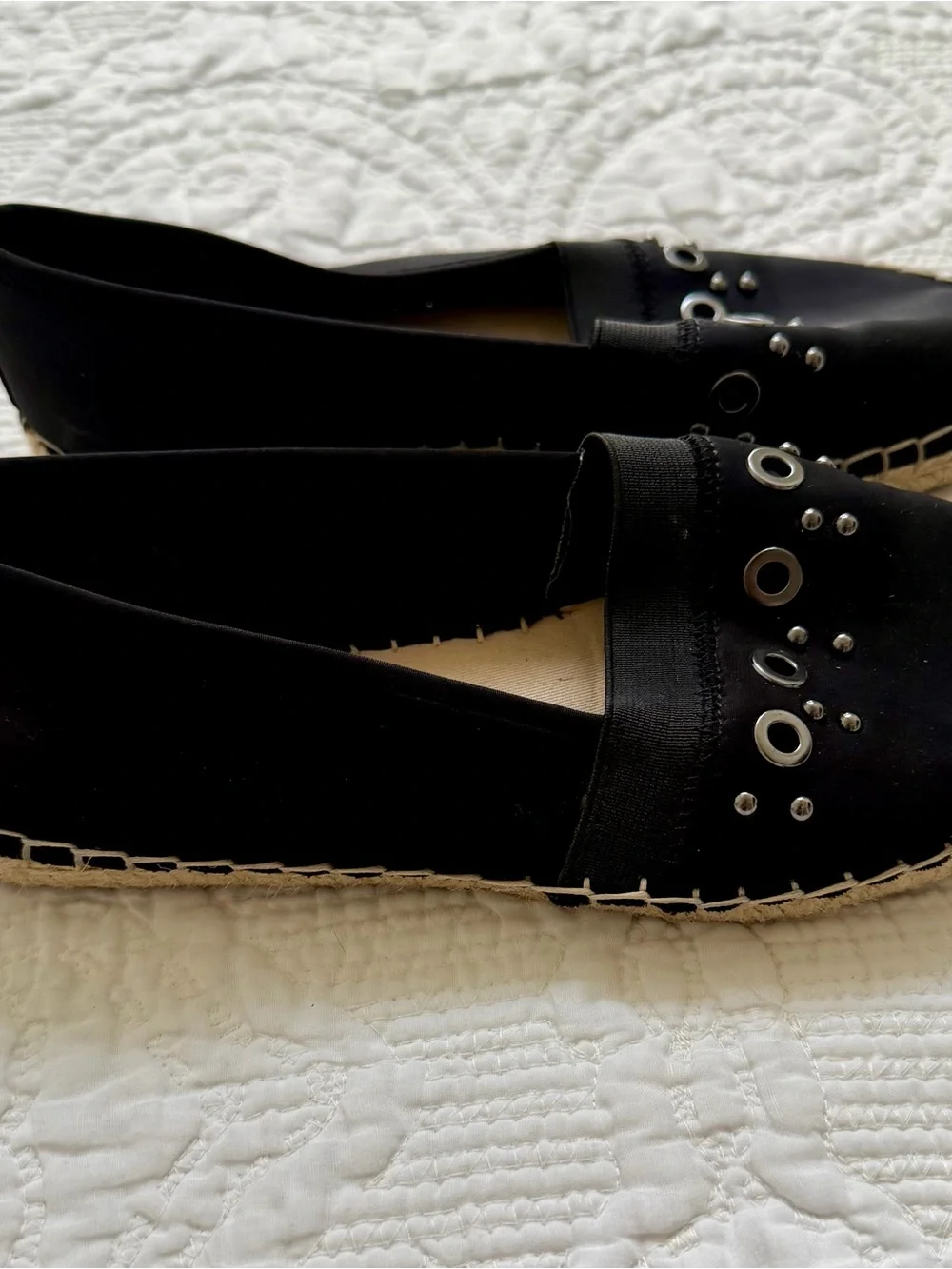 Simply Vera Vera Wang Black Studded Espadrille Flats